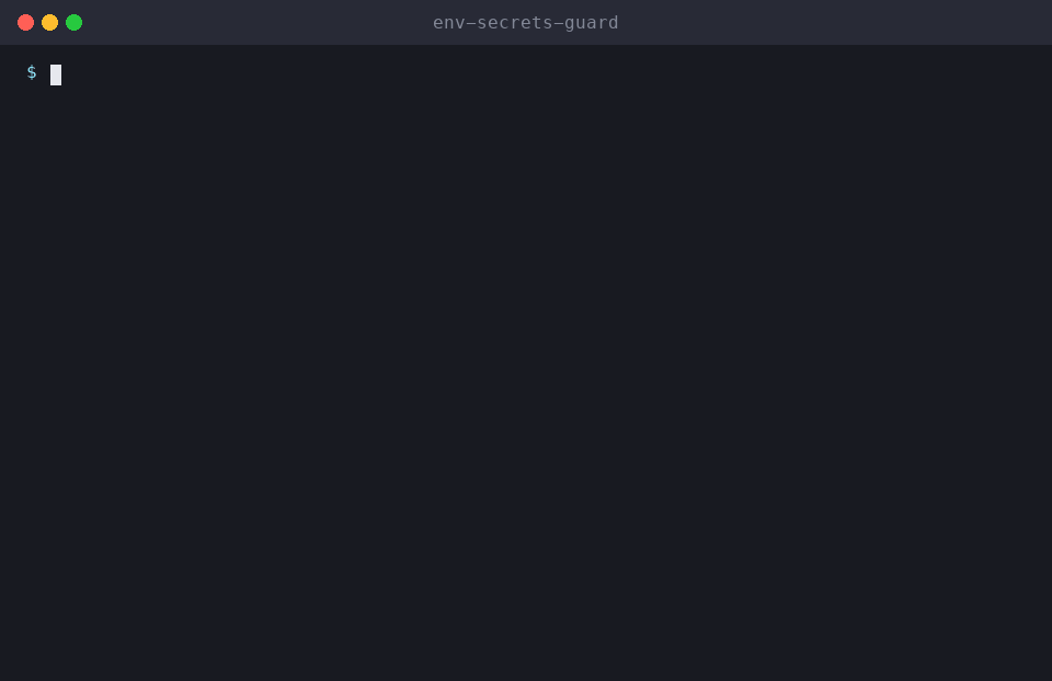 env-secrets-guard demo with real terminal output