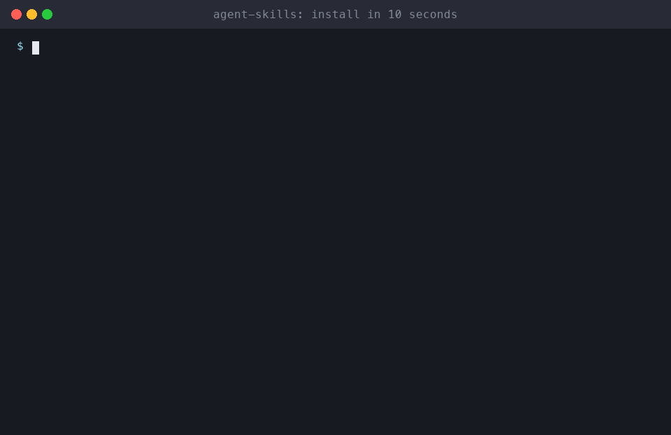 Installing agent skills with one command