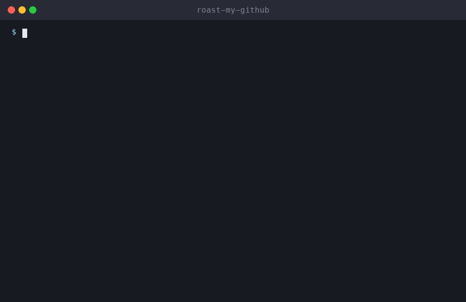 roast-my-github demo with real terminal output
